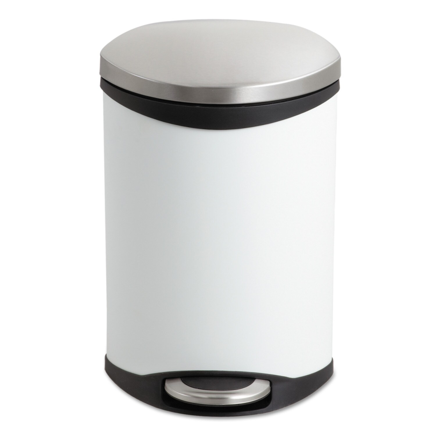 simplehuman 1.19-Gallons White Steel Touchless Trash Can with Lid Outdoor  in the Trash Cans department at