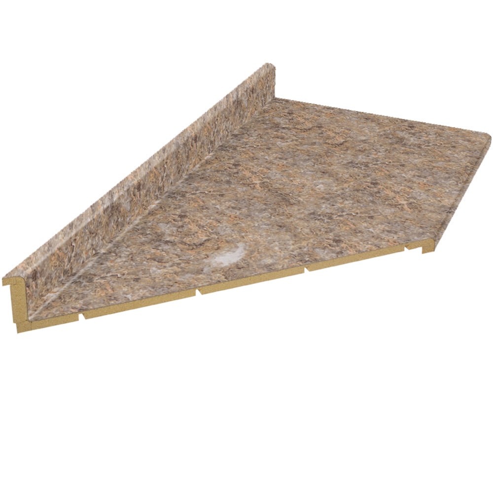 VTI Fine Laminate Countertops 211312010891838-45 Wilsonart 96-in x 25.5-in x 4.5-in Crystalline Dune Hd Facet Left-Hand Miter-Cut Laminate Countertop with Integrated Backsplash