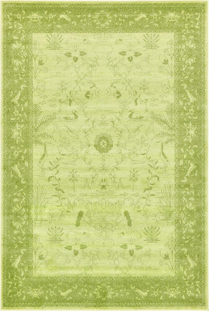 Unique Loom 3121687 Floral La Jolla 6 x 9 (ft) Loomed Polypropylene Light Green/Green Rectangular Indoor Floral/Botanical Area rug