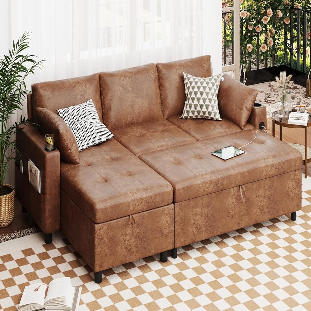 AECOJOY 13137GL-LS01 Brown Contemporary/Modern Full Sofa bed