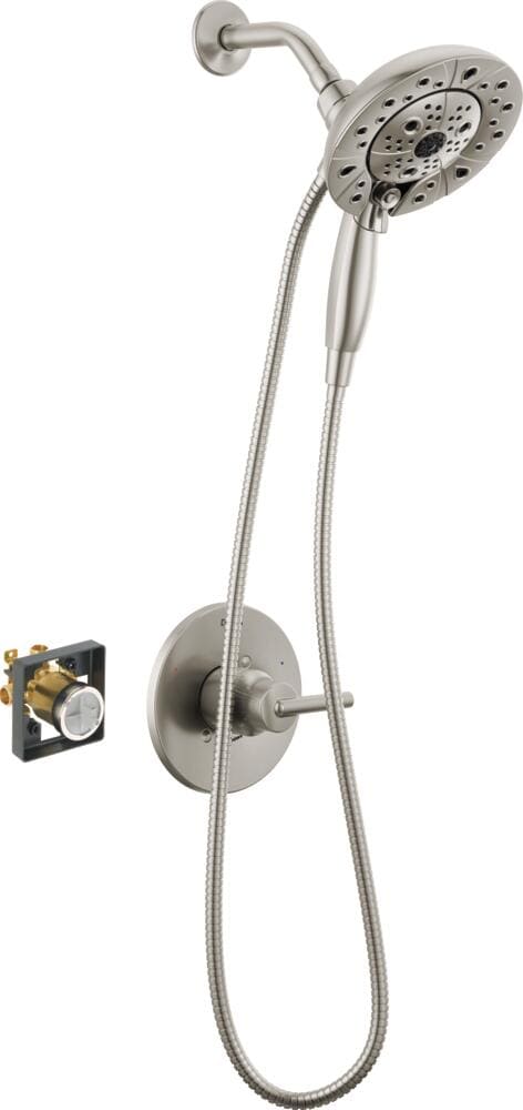75 GPM at Lowes.com Delta Trinsic 14S Stainless In2ition Dual/Combo Shower Head with 1-Handle Shower Faucet and Mixing Valve -1.... 