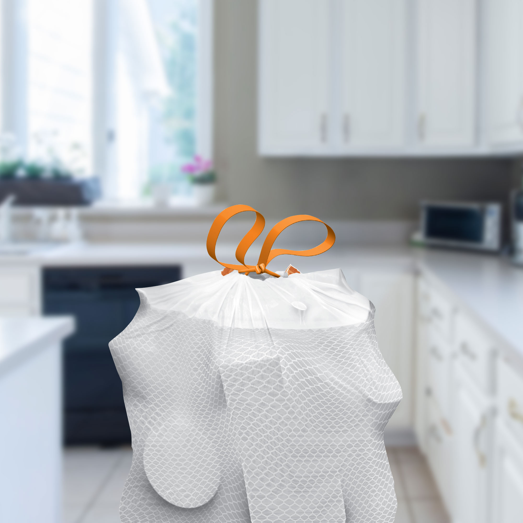 MOXIE 13-Gallons White Plastic Kitchen Drawstring Trash Bag (180-Count)