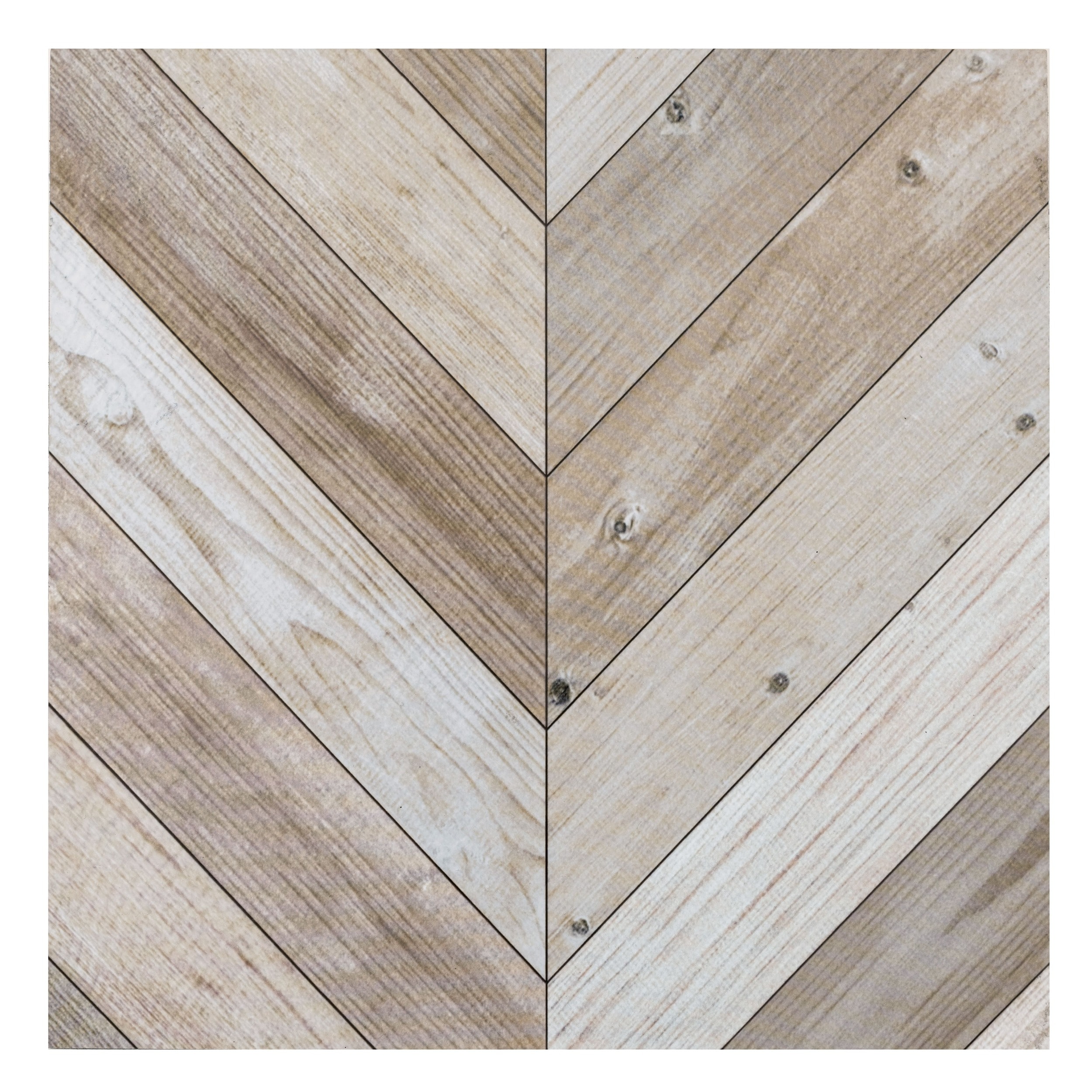 Decorative Vinyl Floor Mat Wood Chevron - 4' x 6' 