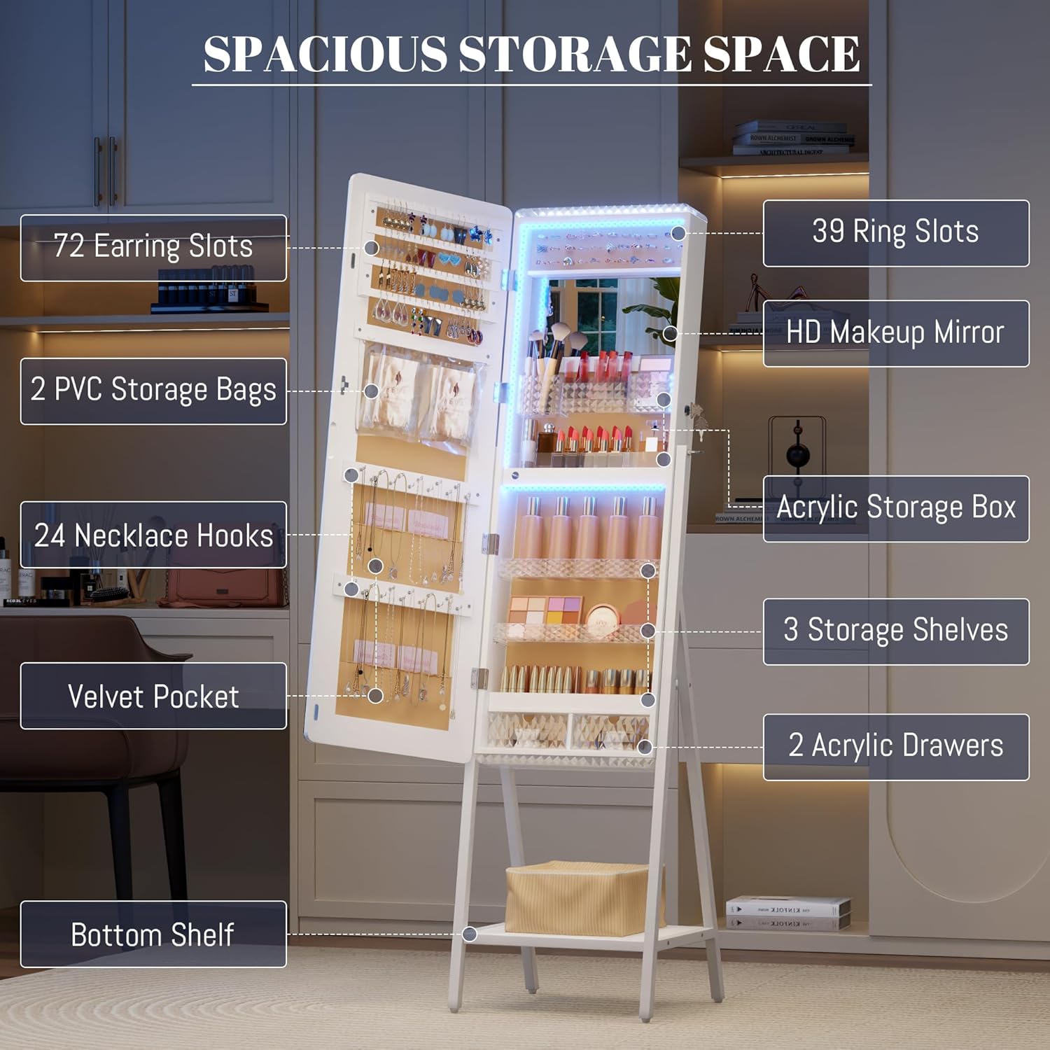 Vlsrka B0C3XDSYJ3 Jewelry-Armoires - View #5