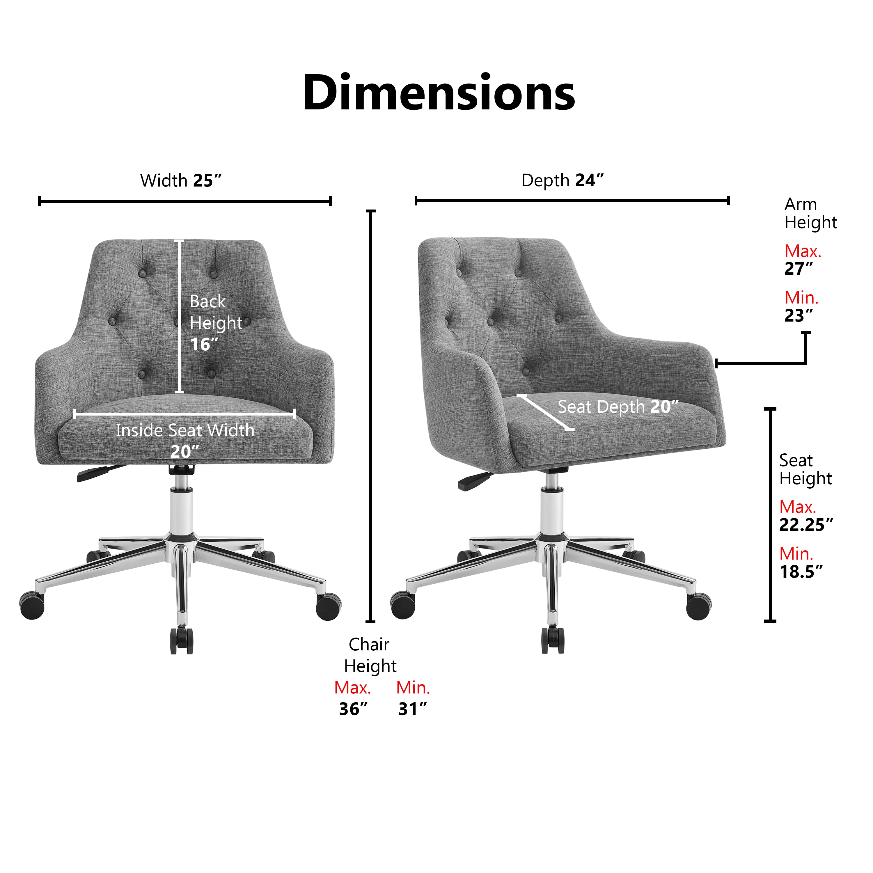 Clihome CL-F6-3 Office-Chairs - View #3