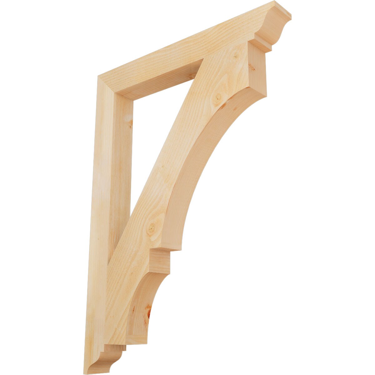 Ekena Millwork BKT04X32X44BOA01RDF Balboa traditional rough sawn 4-in x 32-in x 44-in Douglas fir Brown Wood Standard bracket