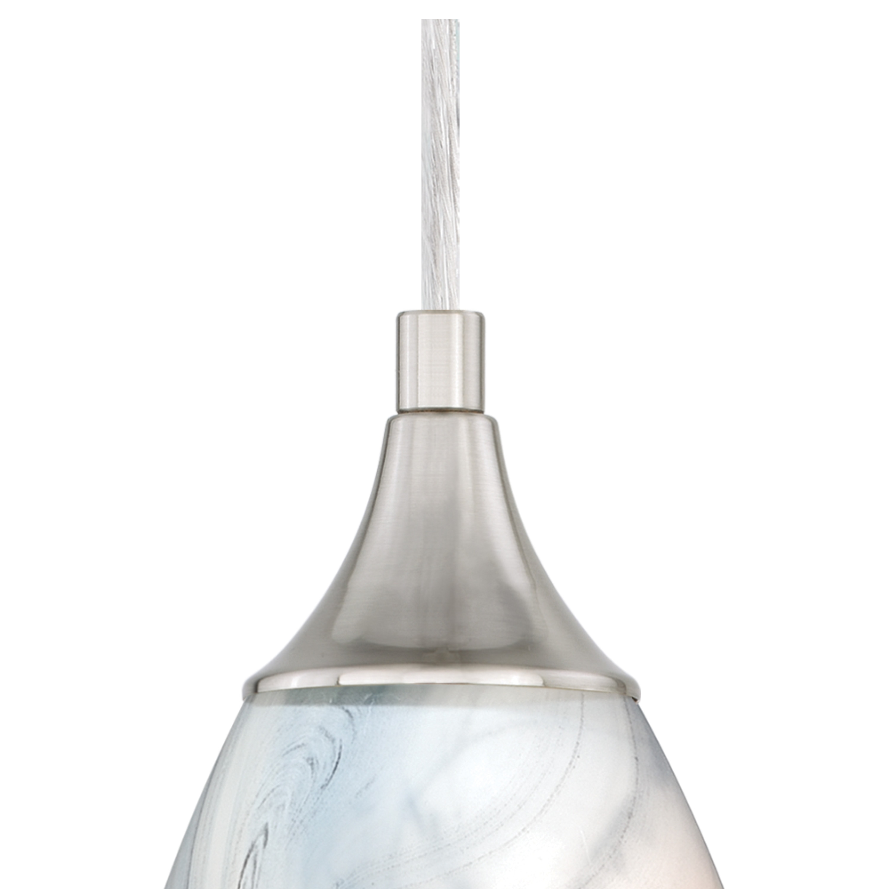 Milano Satin Nickel Mini Pendant with Marble Swirl Glass