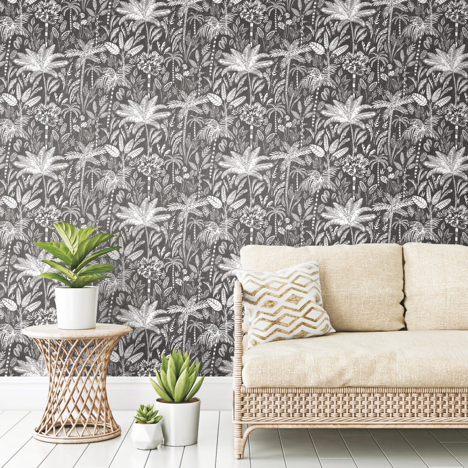 RoomMates RMK11641RL 28.29-Sq. Feet Black Vinyl Ivy/Vines Self-adhesive Peel and Stick Wallpaper