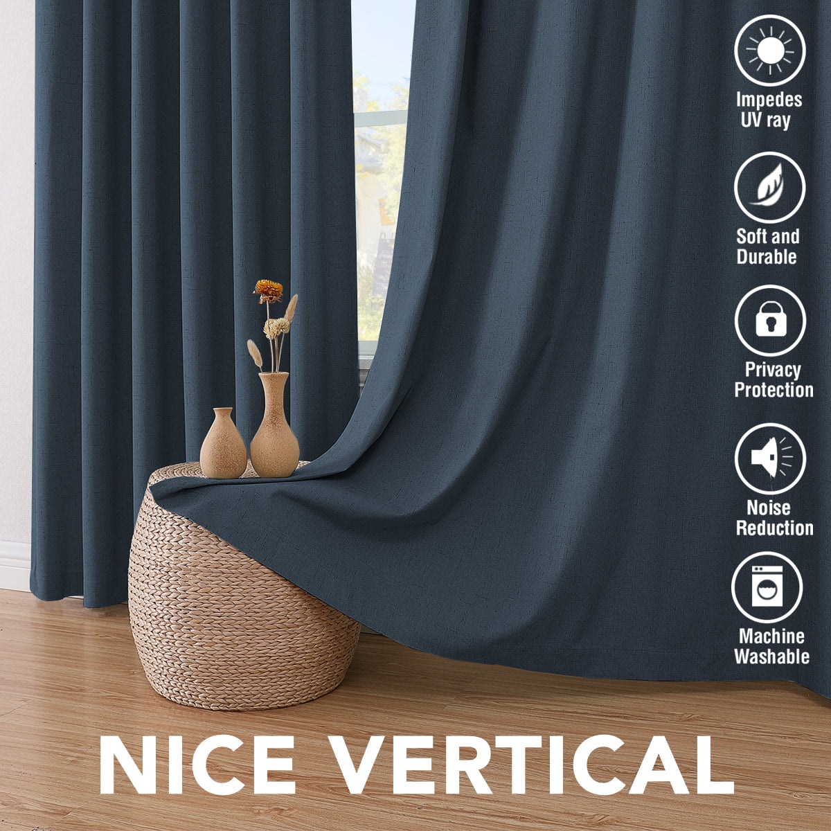 H.Versailtex TC52108C4NAVY curtains - View #7
