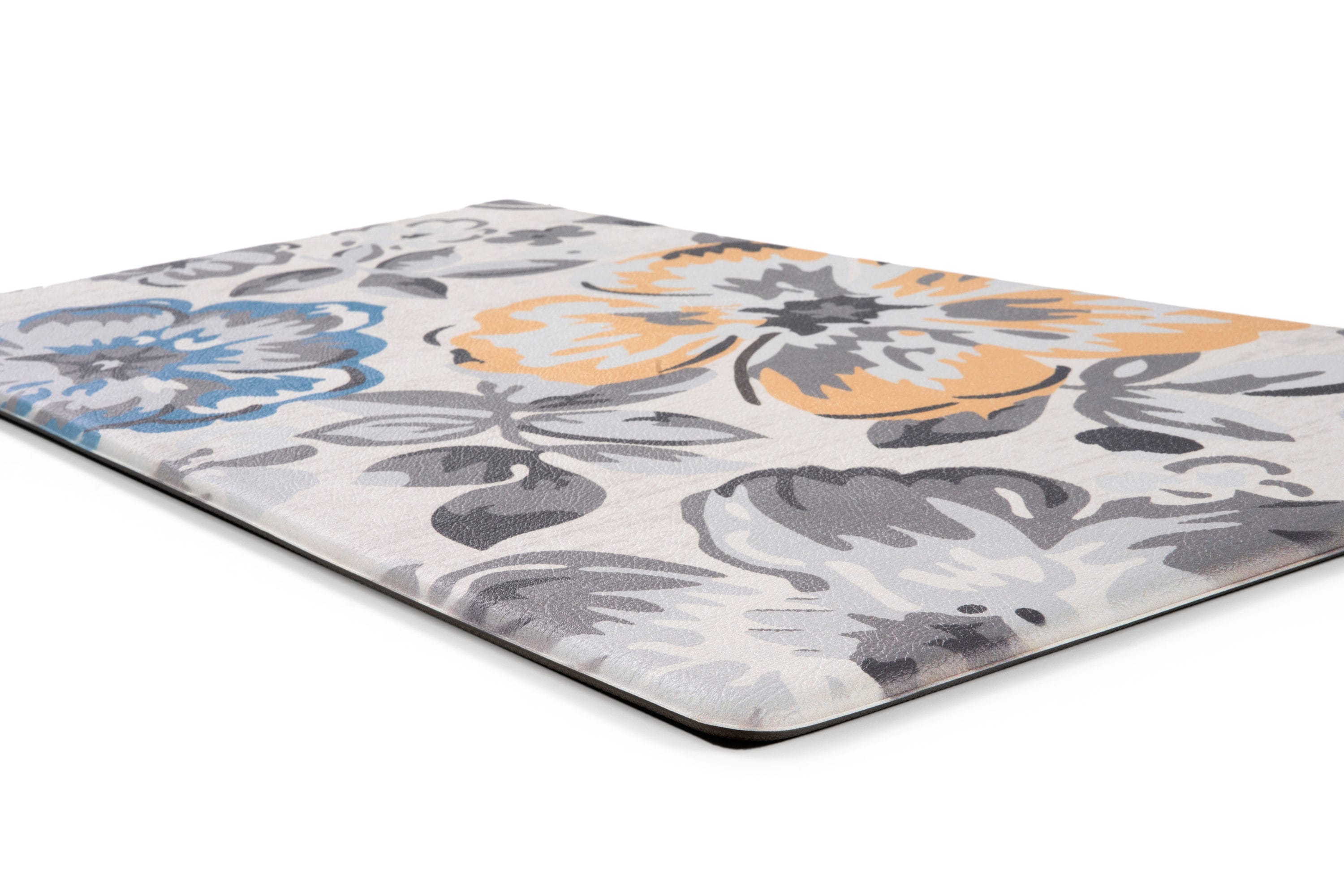 Cream Modern Floral Anti-Fatigue Standing Mat 18" x 30"