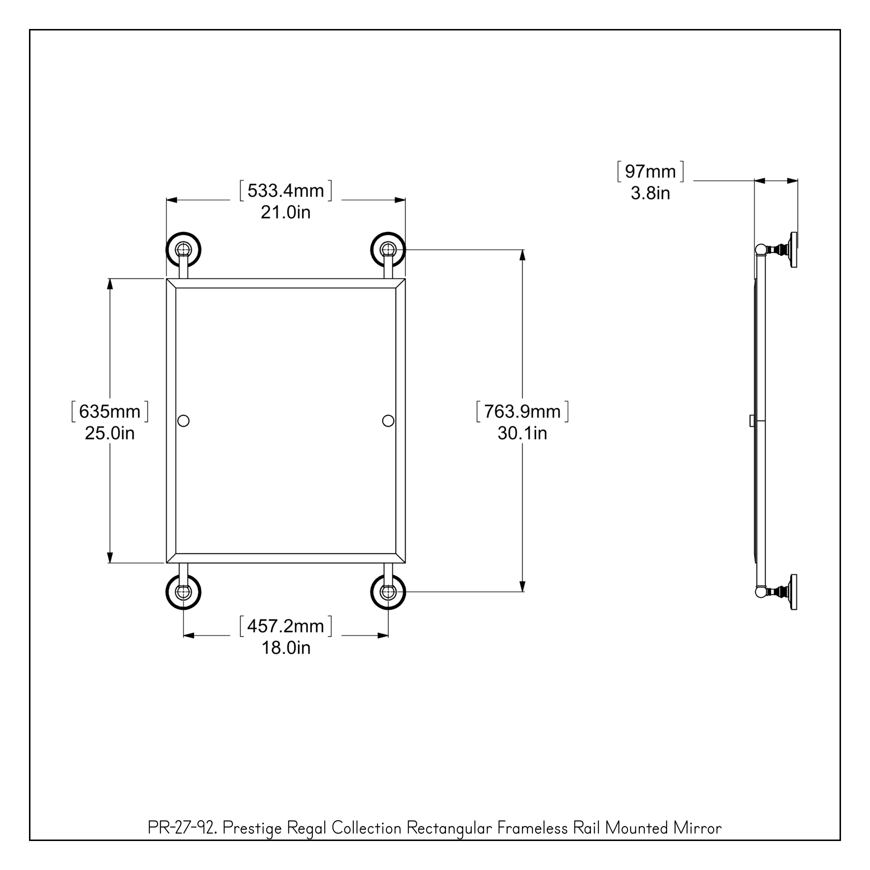 Allied Brass PR-27-92-PEW Framed-Bath-Mirrors - View #3