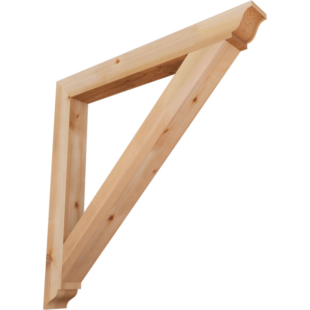 Ekena Millwork BKT04X38X38TRA01SWR Traditional traditional smooth 3-1/2-in x 38-in x 38-in Western red cedar Brown Wood Standard bracket