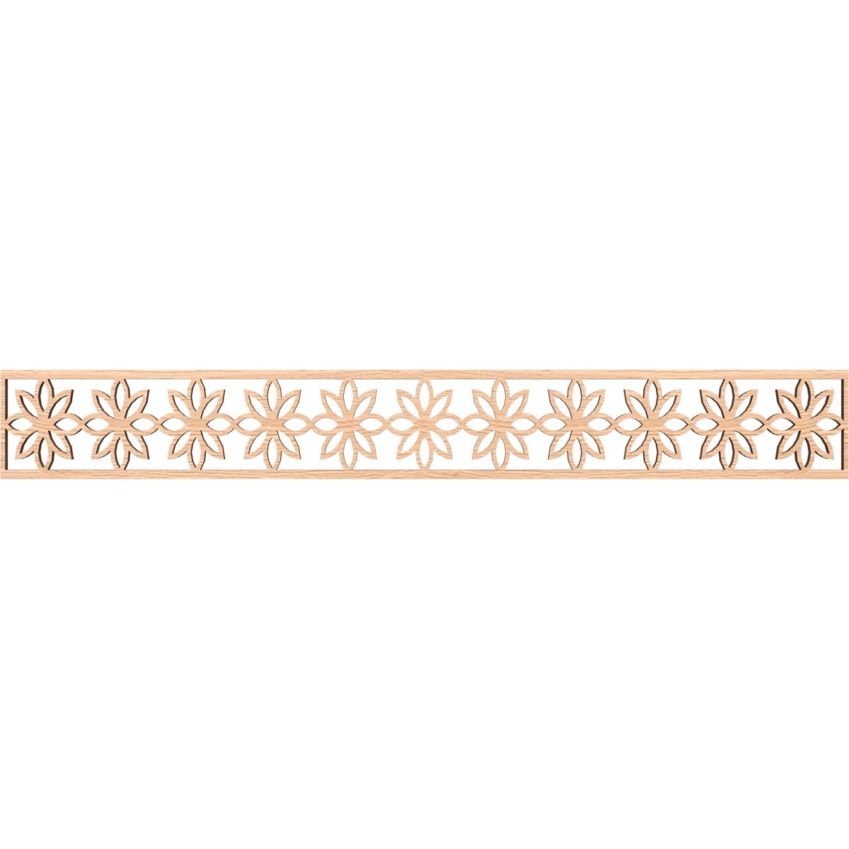 Ekena Millwork MLDB06X46DASRO Daisy Fretwork Flat Trim 6-in x 3.86-ft Red Oak Brown Unfinished 2157075 Pierced Wall Panel Moulding