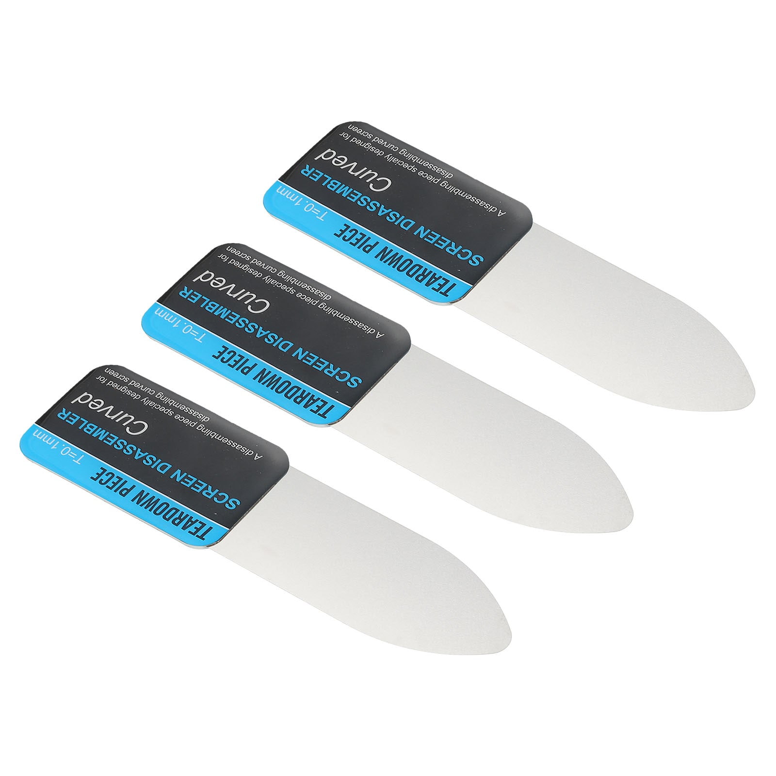 PATIKIL 3pcs Flat Curved Spudger Pry Blade Professional Stainless Steel Metal 0.1mm Ultra Thin Pry Opening Tool for Mobile Phone Repair #S26051200UX2535
