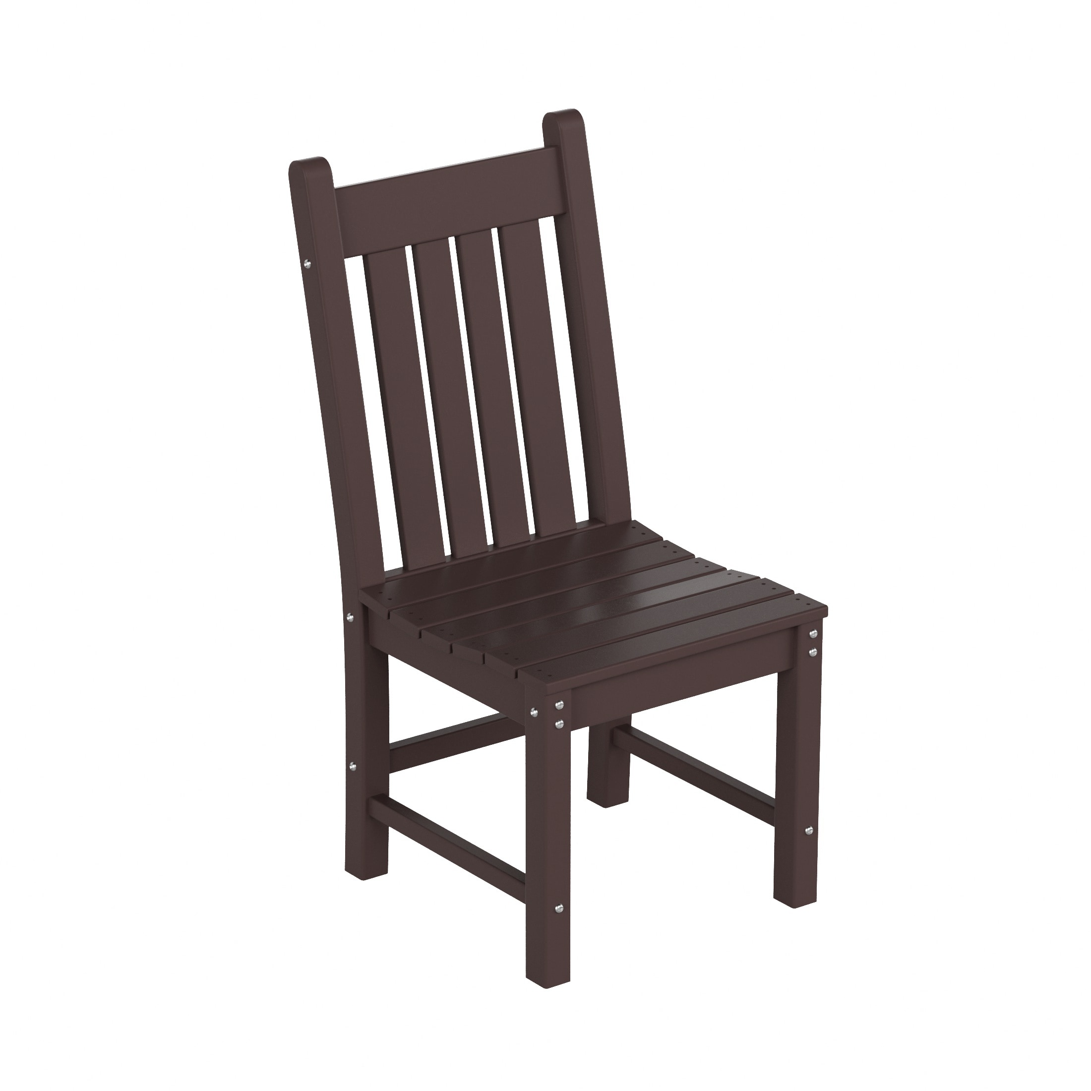 Westin Furniture OP2005-DB Laguna Dark Brown HDPE Frame Stationary Dining Chair with Slat Seat
