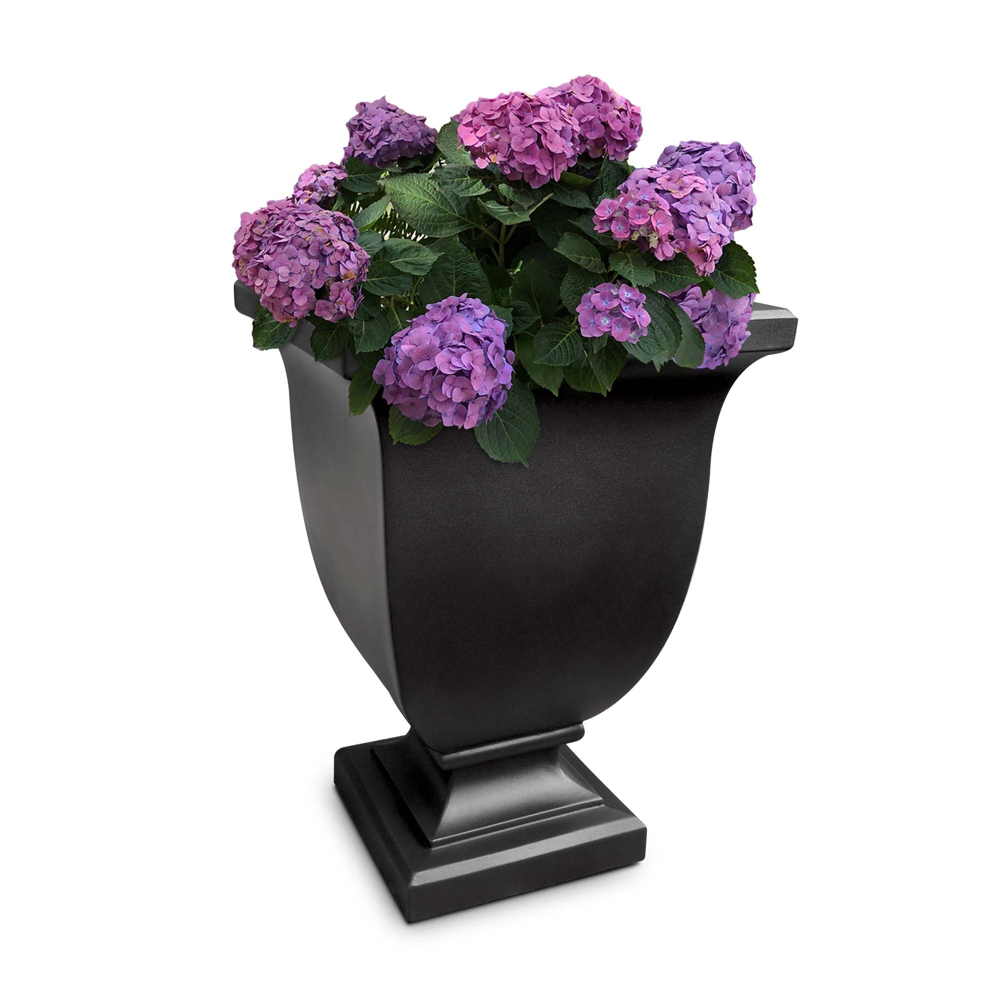 Mayne 5894-B Square 18-in W Large Black Plastic Indoor/Outdoor Planter with Self Watering