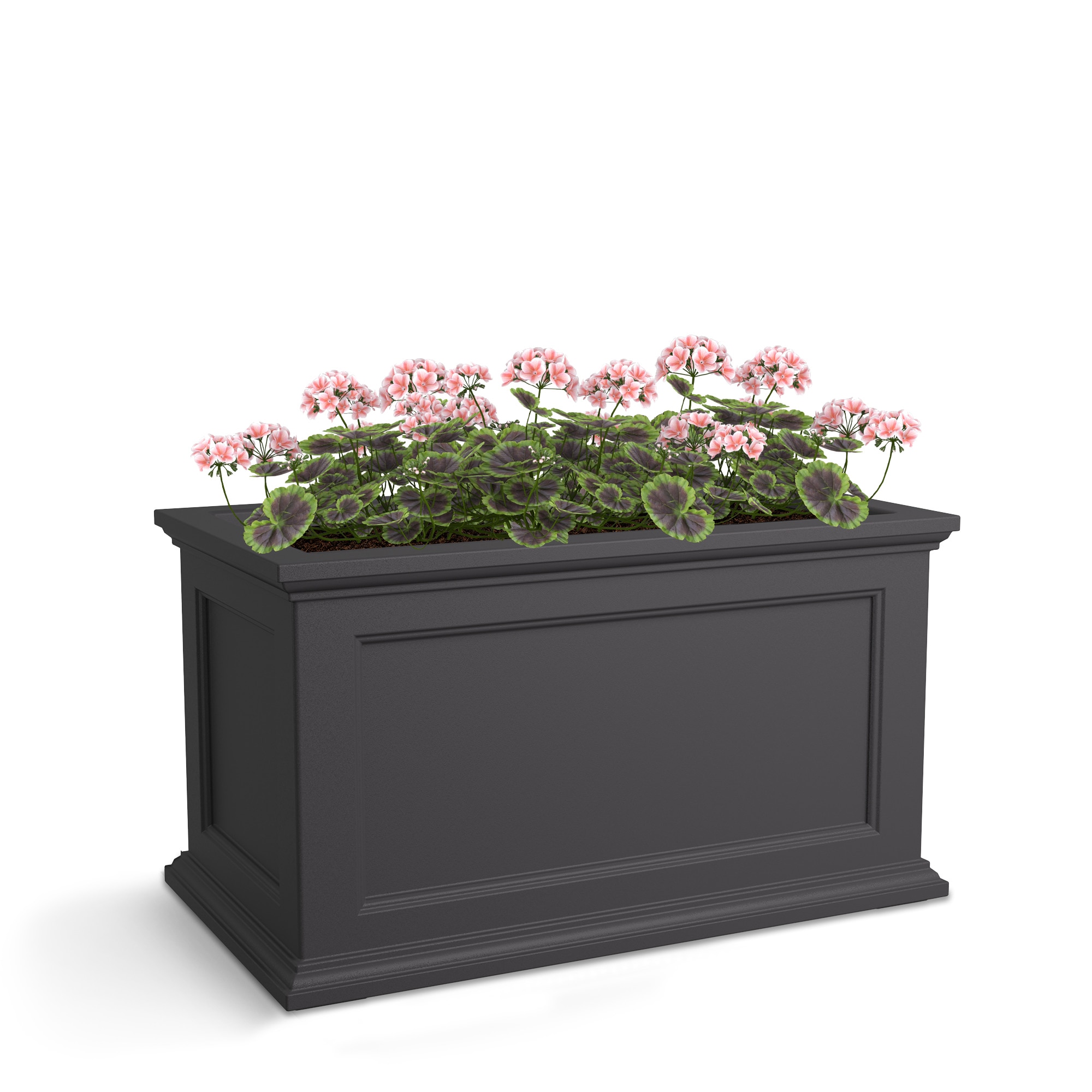 Mayne 5826-GRG Rectangle 20.0-in W Extra Large Gray Plastic Outdoor Planter with Drainage Holes with Self Watering