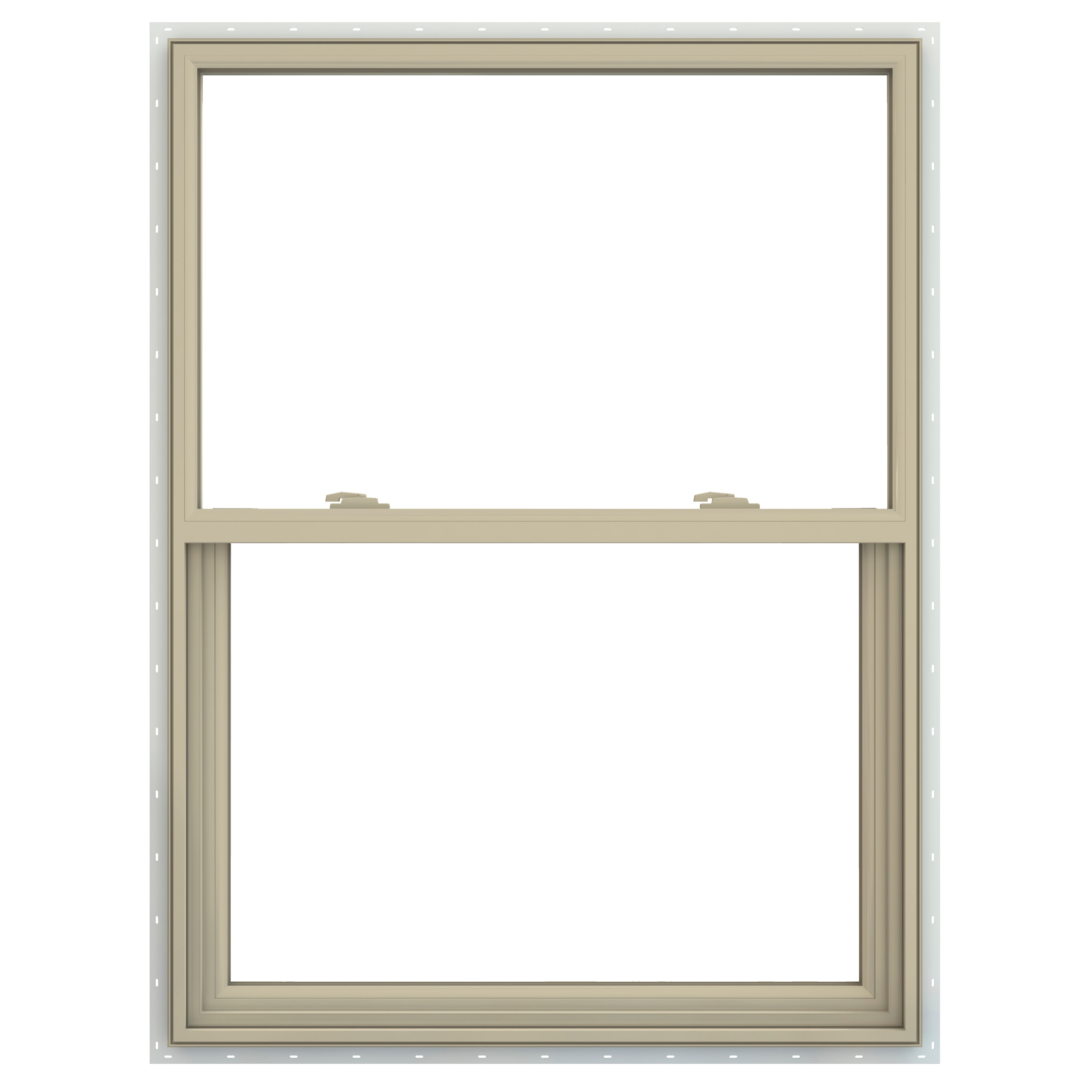 JELD-WEN LOWOLJW143800834 V-2500 35-1/2-in x 47-1/2-in Almond Exterior Vinyl New construction Single Hung Window Low-E argon Double Pane Glass (Full Screen Included)