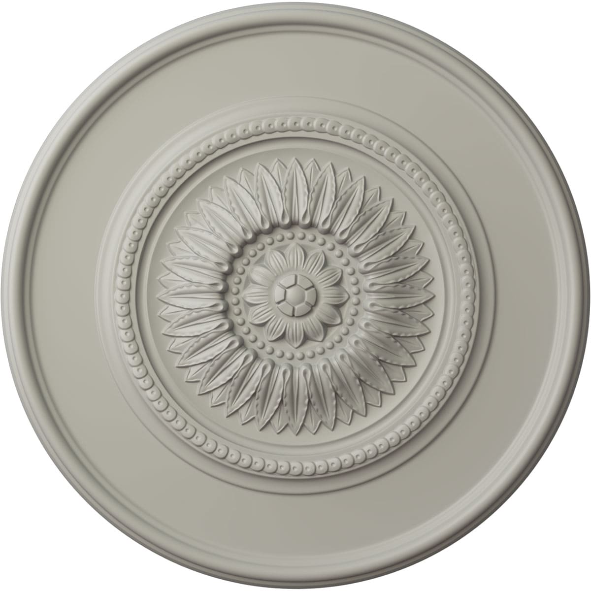 Ekena Millwork CM41FLPCF Large Floral 41.125-in W x 41.125-in L Painted Pot Of Cream Polyurethane Whole Ceiling Medallion