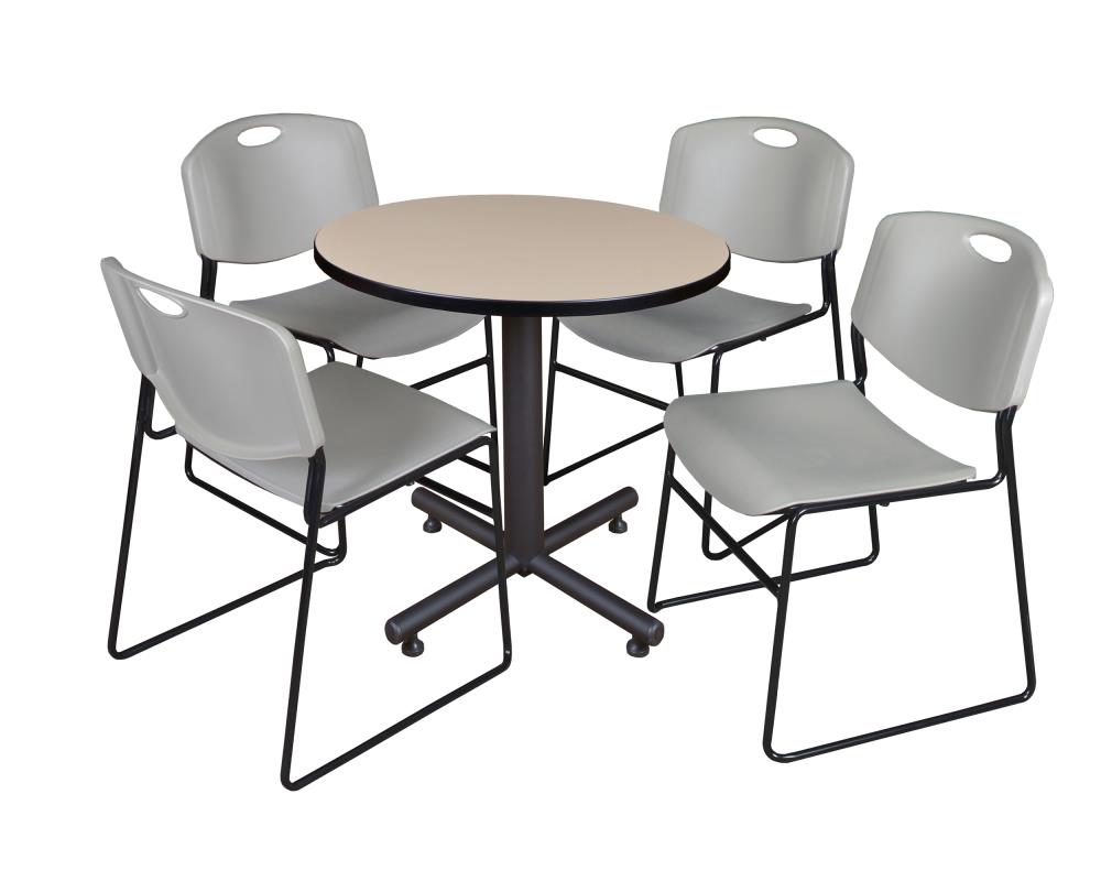 Regency TKB30RNDBE44GY Breakroom Off-white 4-Person Training Table (30-in W x 29-in H)