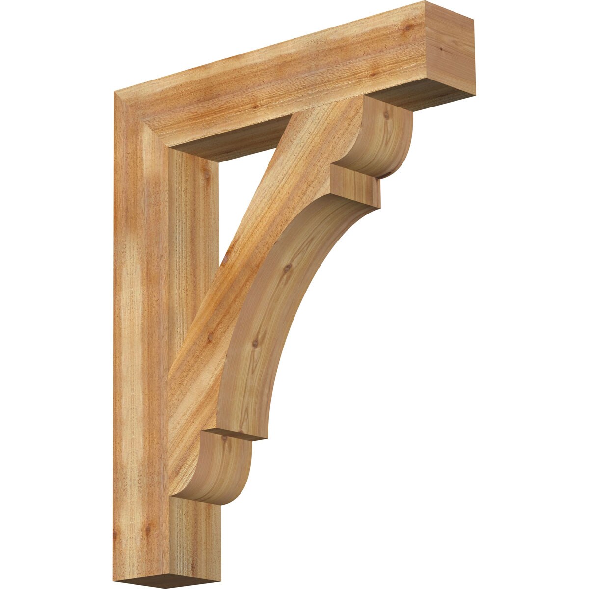 Ekena Millwork BKT06X32X40OLY05RWR Olympic block rough sawn 6-in x 32-in x 40-in Western red cedar Brown Wood Standard bracket