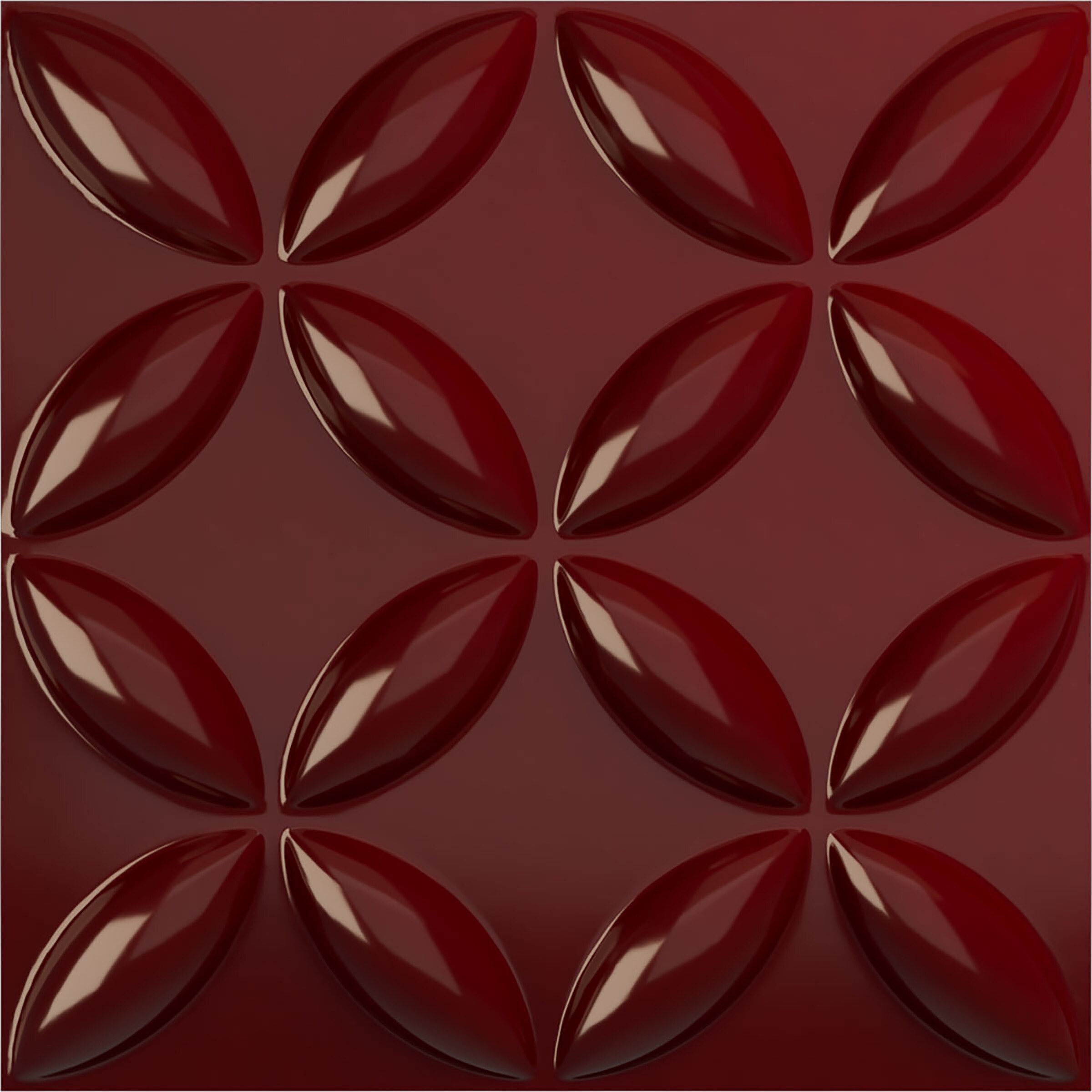 Ekena Millwork WP20X20WAHML-CASE-12 19-5/8-in x 19-5/8-in Embossed Paintable/Stainable Red PVC Wall Panel ( 12 -Pack, Covers