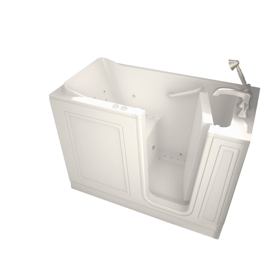 American Standard Walk-In Baths 2651.110.CRL Walk-In Bath 26-in W x 50-in L Linen Acrylic Right Drain Whirlpool and Air Bath Combination Tub (Drain Included)