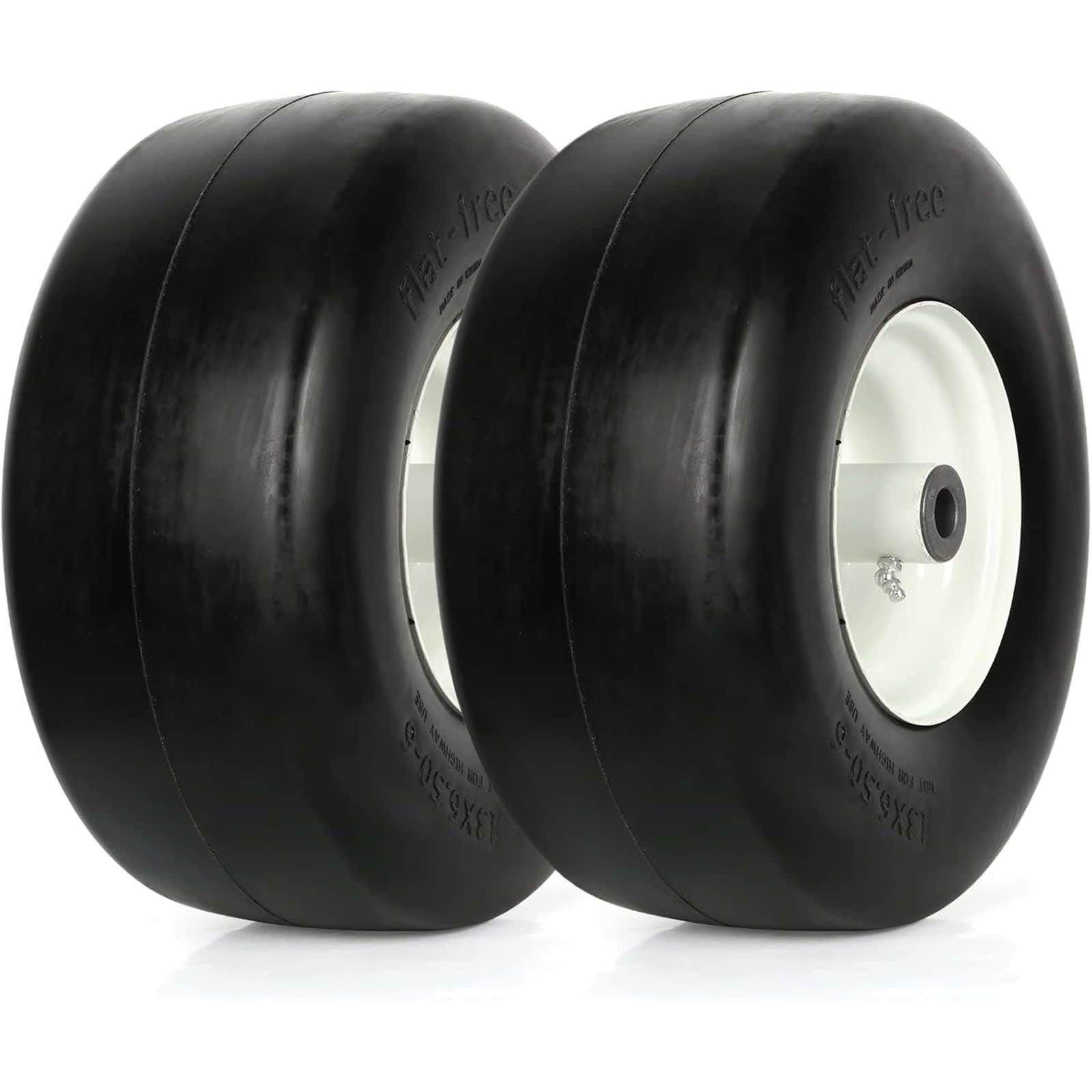 WEIZE TEE-0884  13-in x 6.5-in-6 Lawn Mower Tire Flat Free Wheels for Tractor Garden Set Of 2