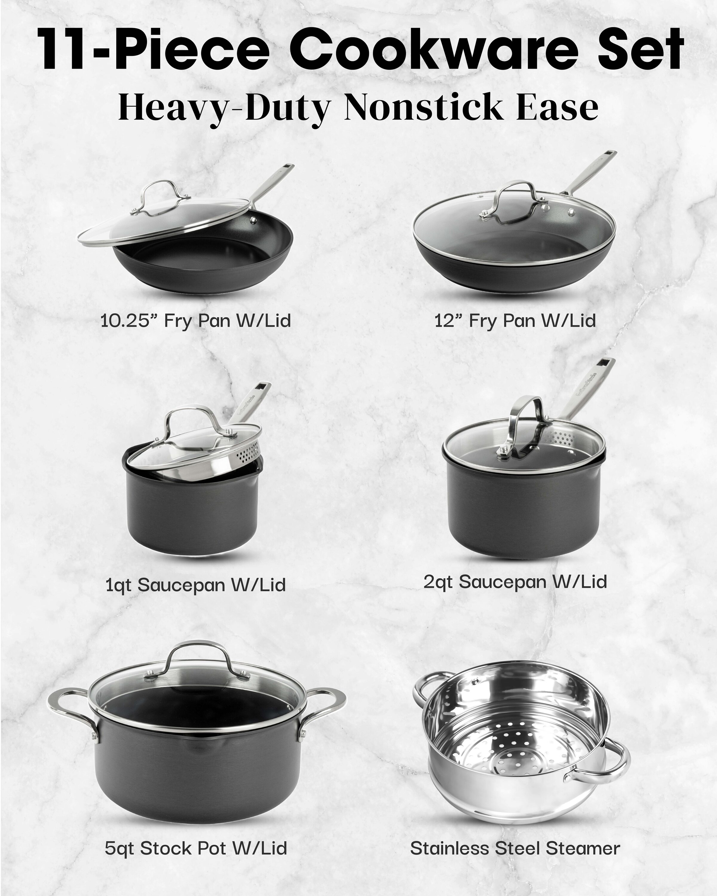 Gotham Steel 5 QT Nonstick Stock Pot with Glass Lid - Bed Bath