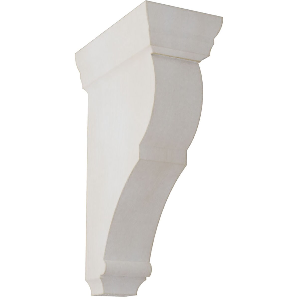 Ekena Millwork CORWD02X04X08RJWH 2-in x 4.5-in x 8-in Vintage Decor Finished Rubberwood White Wood Paintable/Stainable Corbel