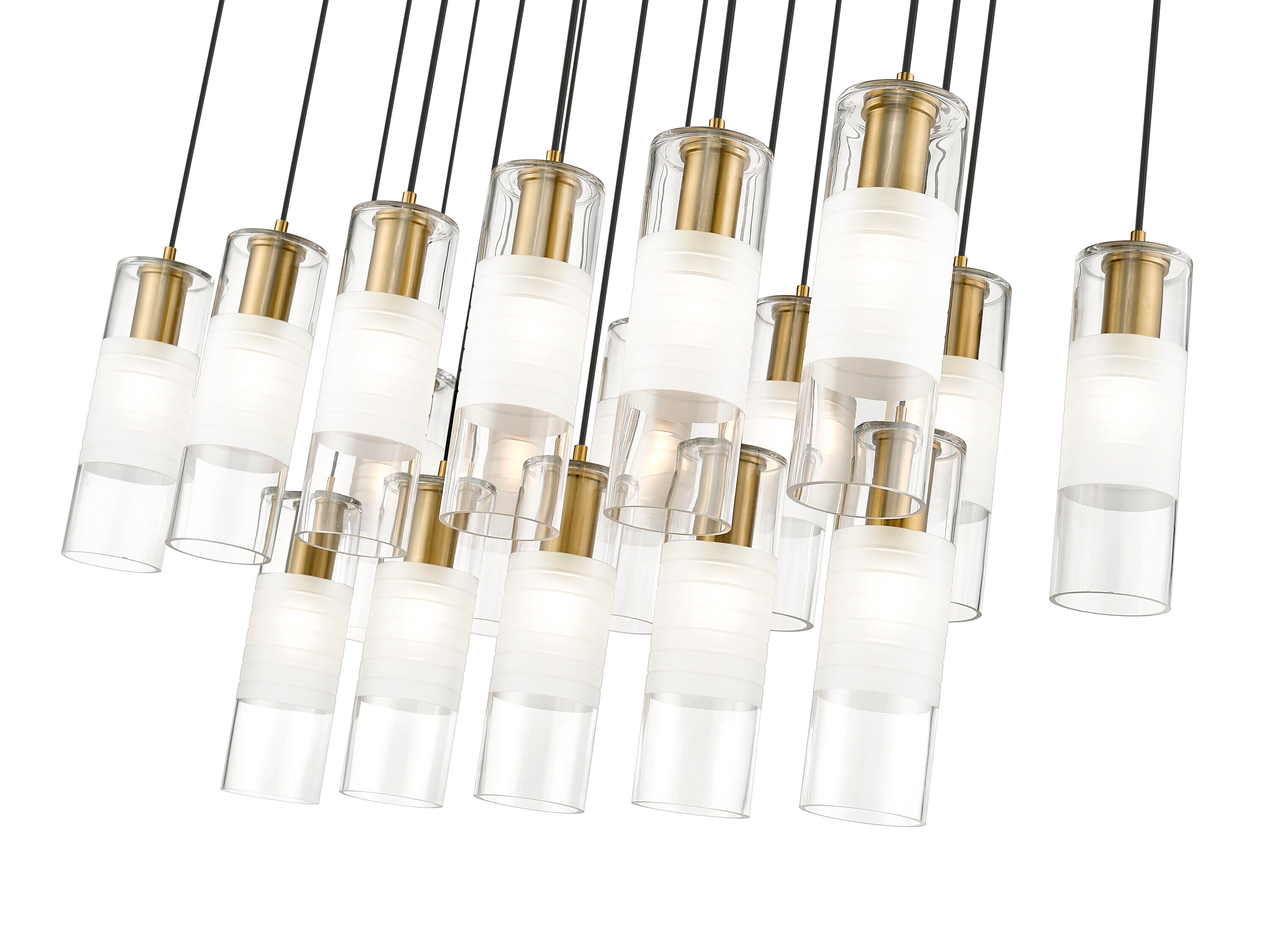 Alton 42" Modern Gold and Nickel Linear Chandelier