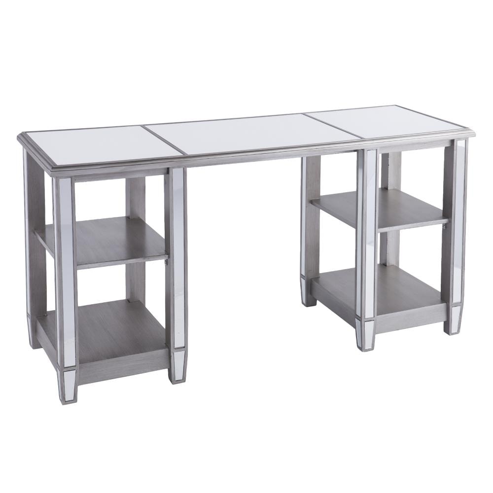 l shaped mirrored desk