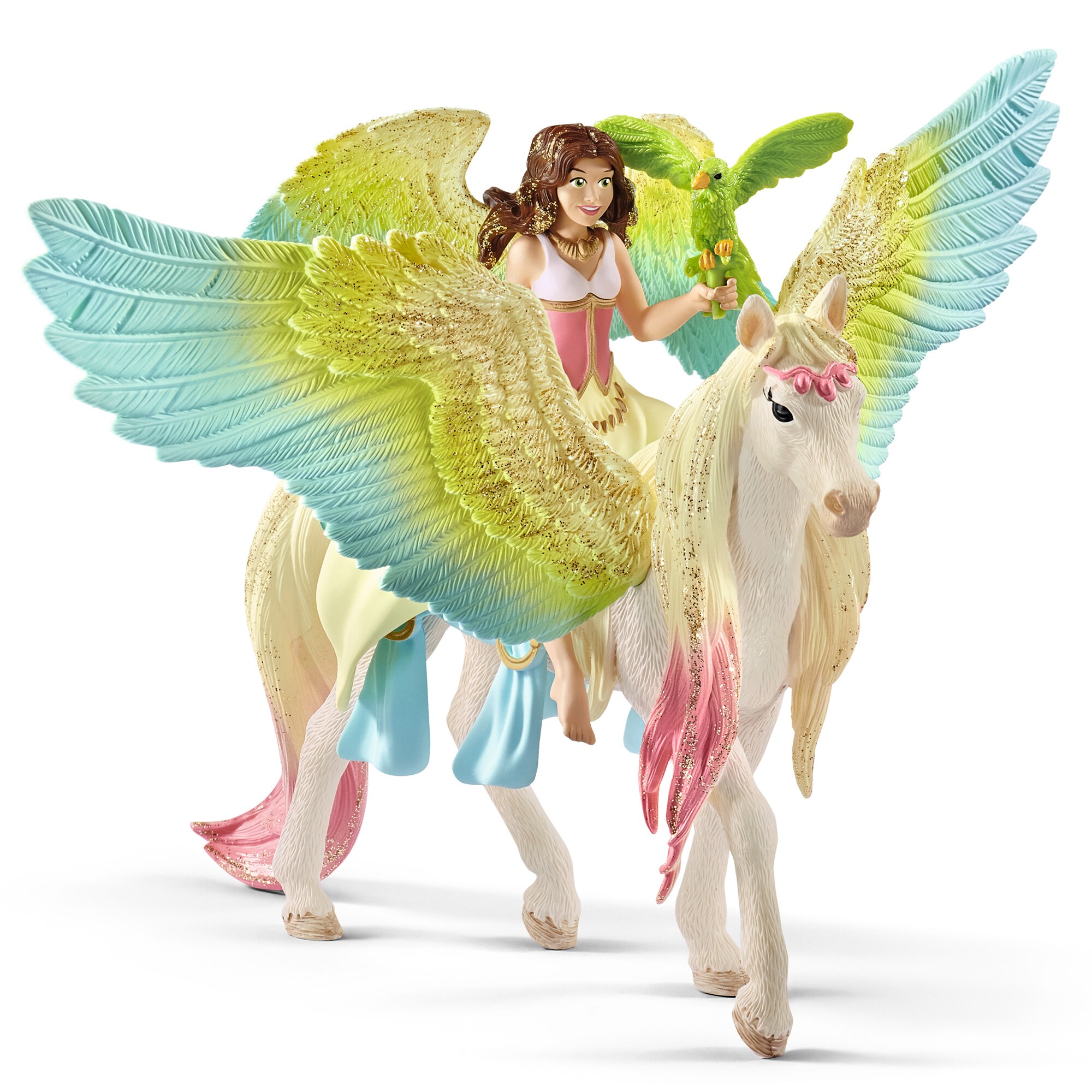schleich G4059433573786 Surah the Fairy and her Glitter Pegasus, 3.5" Tall, Realistic, Lifelike Toy Figurine, for Kids 3 and Up