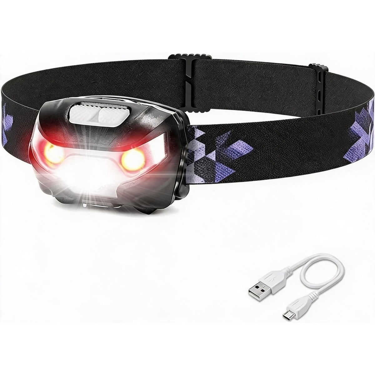 LIUSXAQI  2 Pack LED Headlamp Rechargeable IPX4 Waterproof Headlight with 5 Modes and USB Cable
