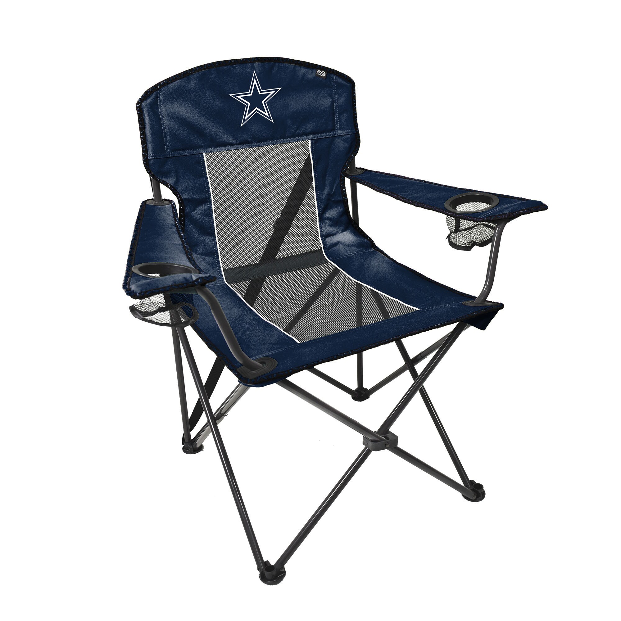 Equip 112471 Dallas Cowboys Nylon Dallas Cowboys Folding Tailgate chair Carrying Strap/Handle Included