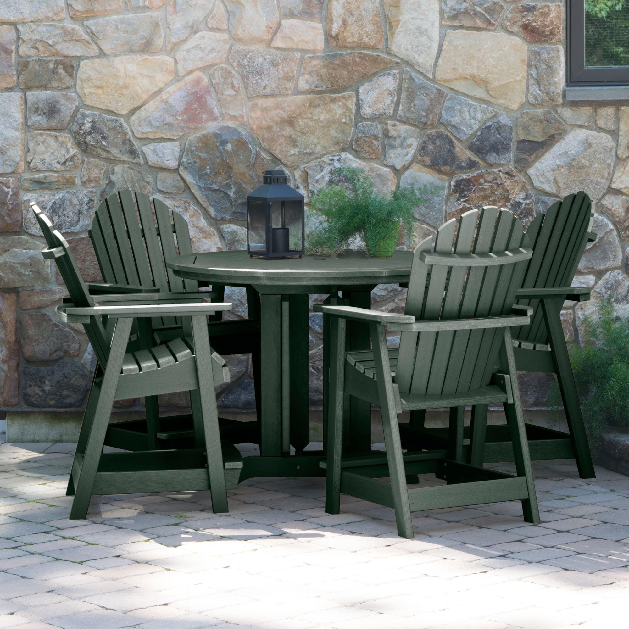 highwood The Adirondack 5-Piece Green Patio Dining Set in the Patio ...