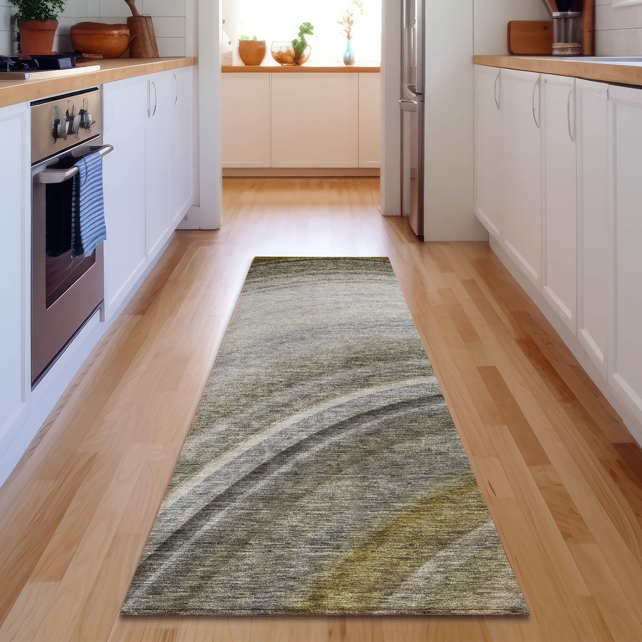Addison Rugs AMF584TP2X8 Mayfield AMF584TP 2 x 7 (ft) Loomed Polyester Taupe Rectangular Indoor Geometric Machine washable Area rug