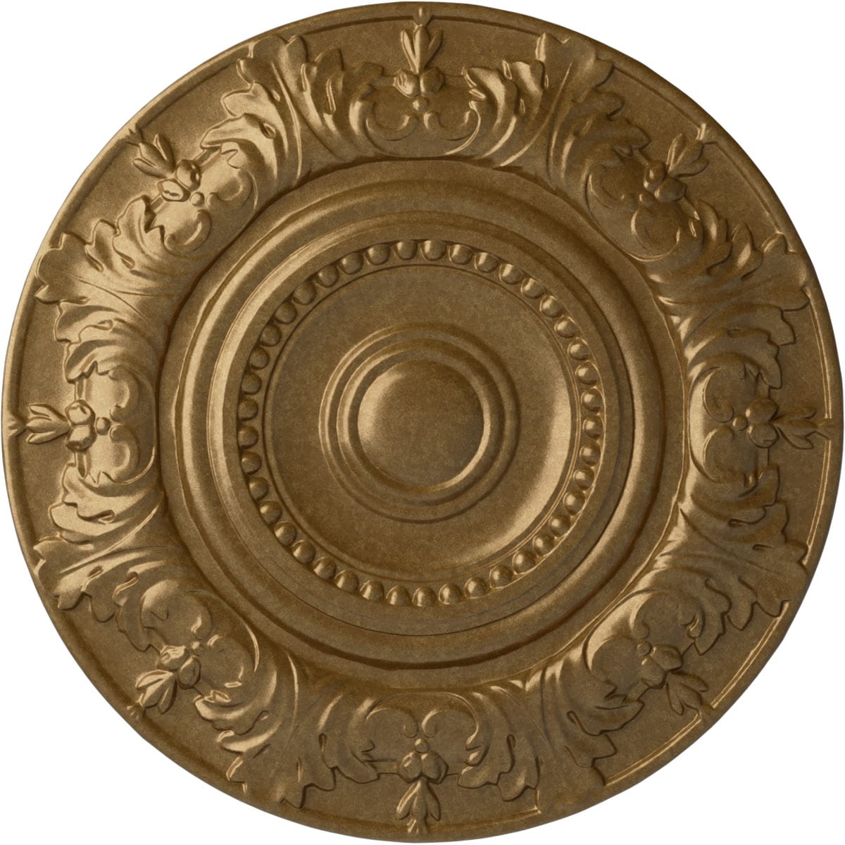 Ekena Millwork CM20BXPAS Biddix 20.875-in W x 20.875-in L Painted Pale Gold Polyurethane Whole Ceiling Medallion