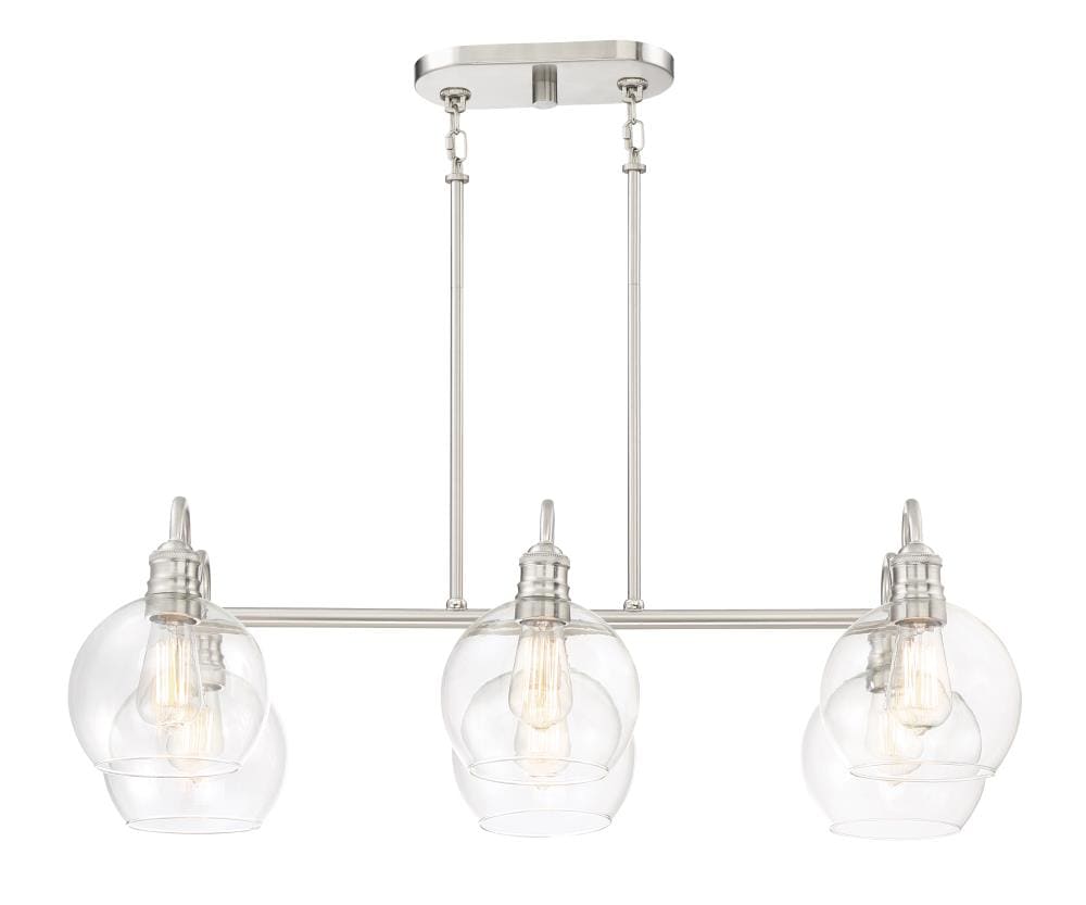 Quoizel Soho 6-Light Brushed Nickel Transitional Clear Glass Linear ...