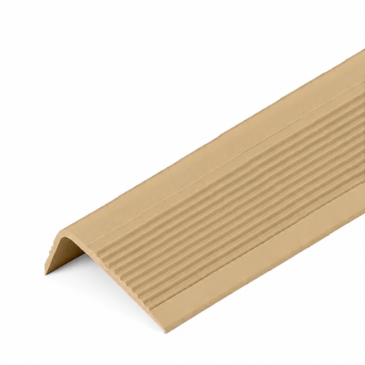 Aoibox  Rubber Stair Nosing 7 Ft Anti Slip Adhesive Strip Light Brown for Home and Office Use