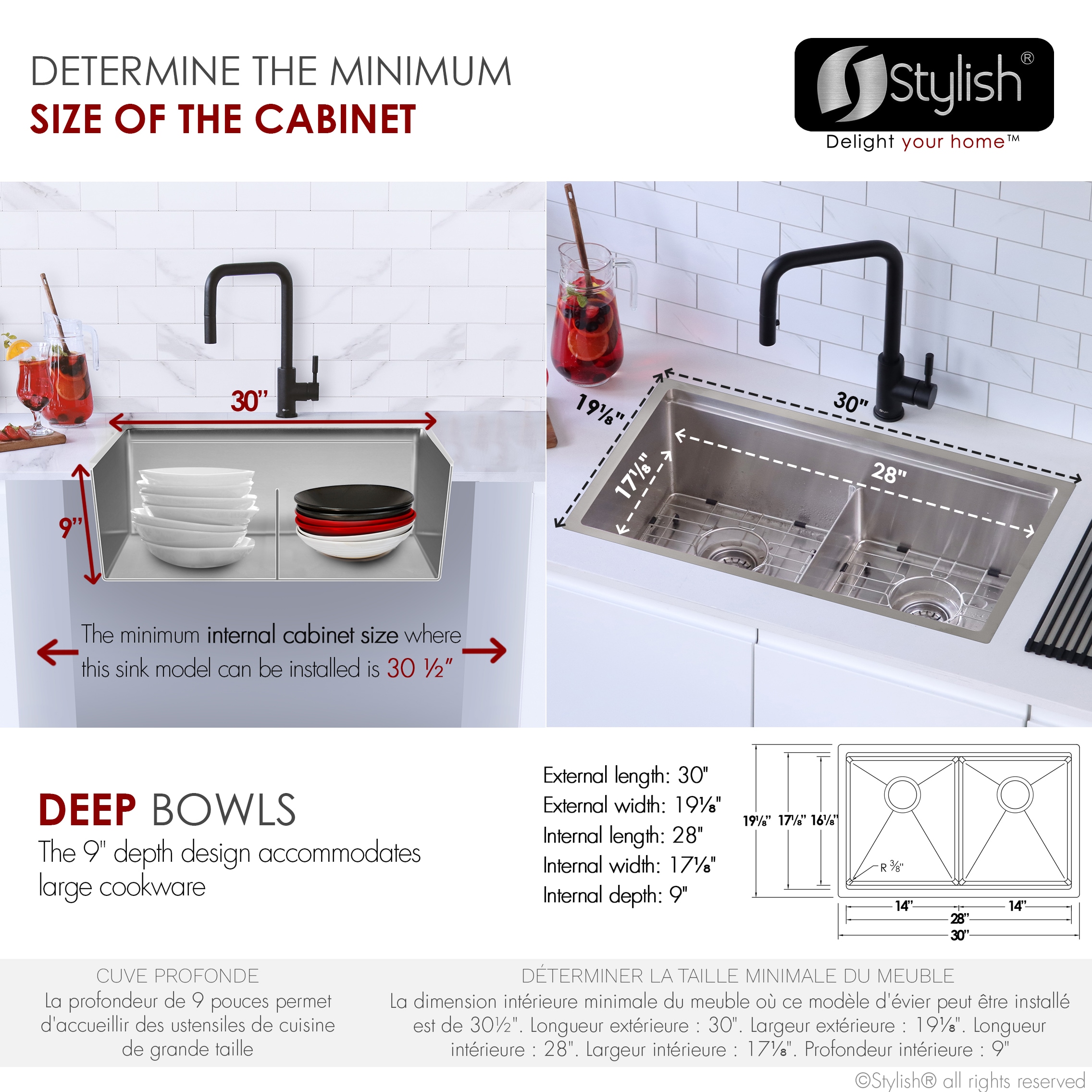 Stylish S-230W Kitchen-Sinks - View #11