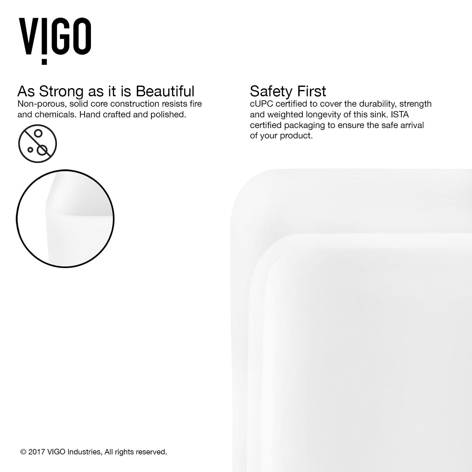 VIGO Vessel Sink Matte White Matte Stone Vessel Rectangular Modern   12187676 