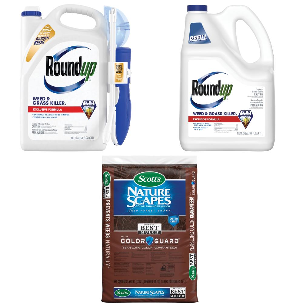 Roundup  Precision Weed Control & Mulch Finish Kit: Sure Shot + Deep Forest Brown Mulch