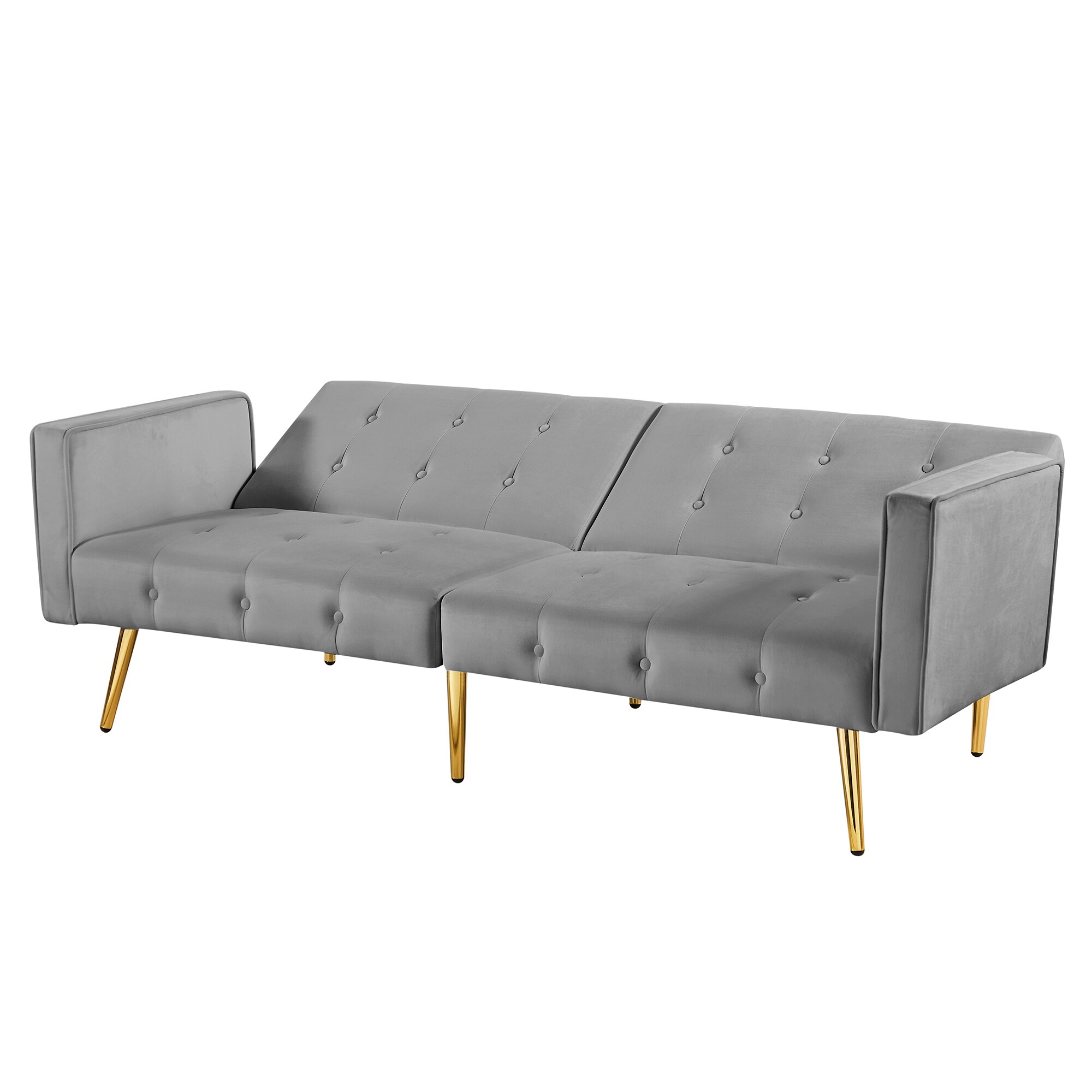 CASAINC Modern stylish upholstered sofa 76-in Modern Gray Velvet ...