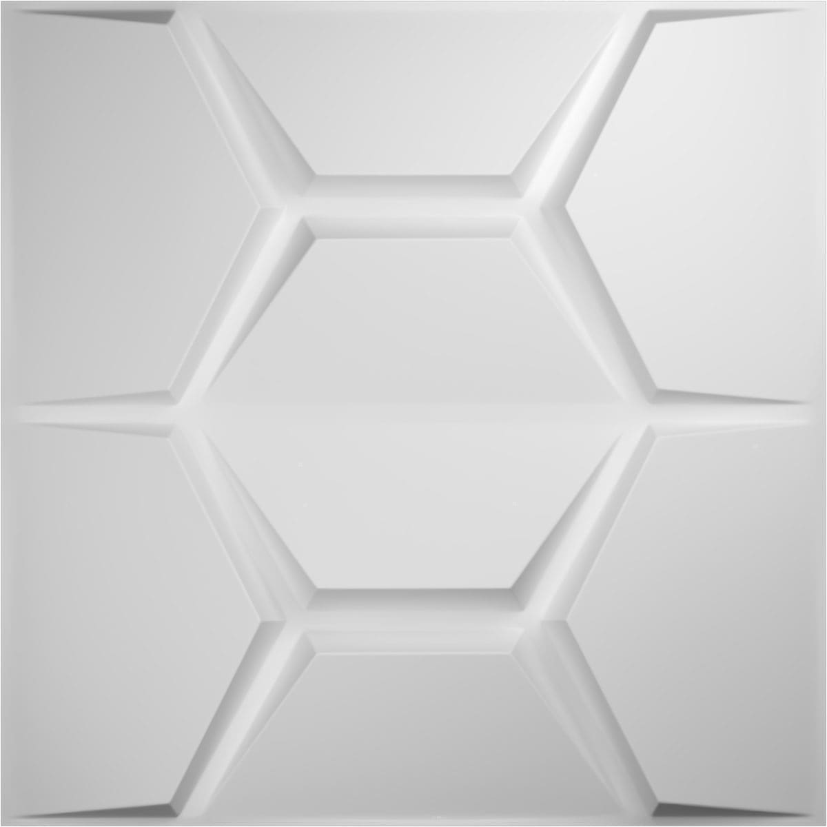 Ekena Millwork WP20X20CYWH-CASE-50 19-5/8-in x 19-5/8-in Embossed Paintable/Stainable White PVC Hexagon Wall Panel ( 50 -Pack, Covers 133.73-sq ft )