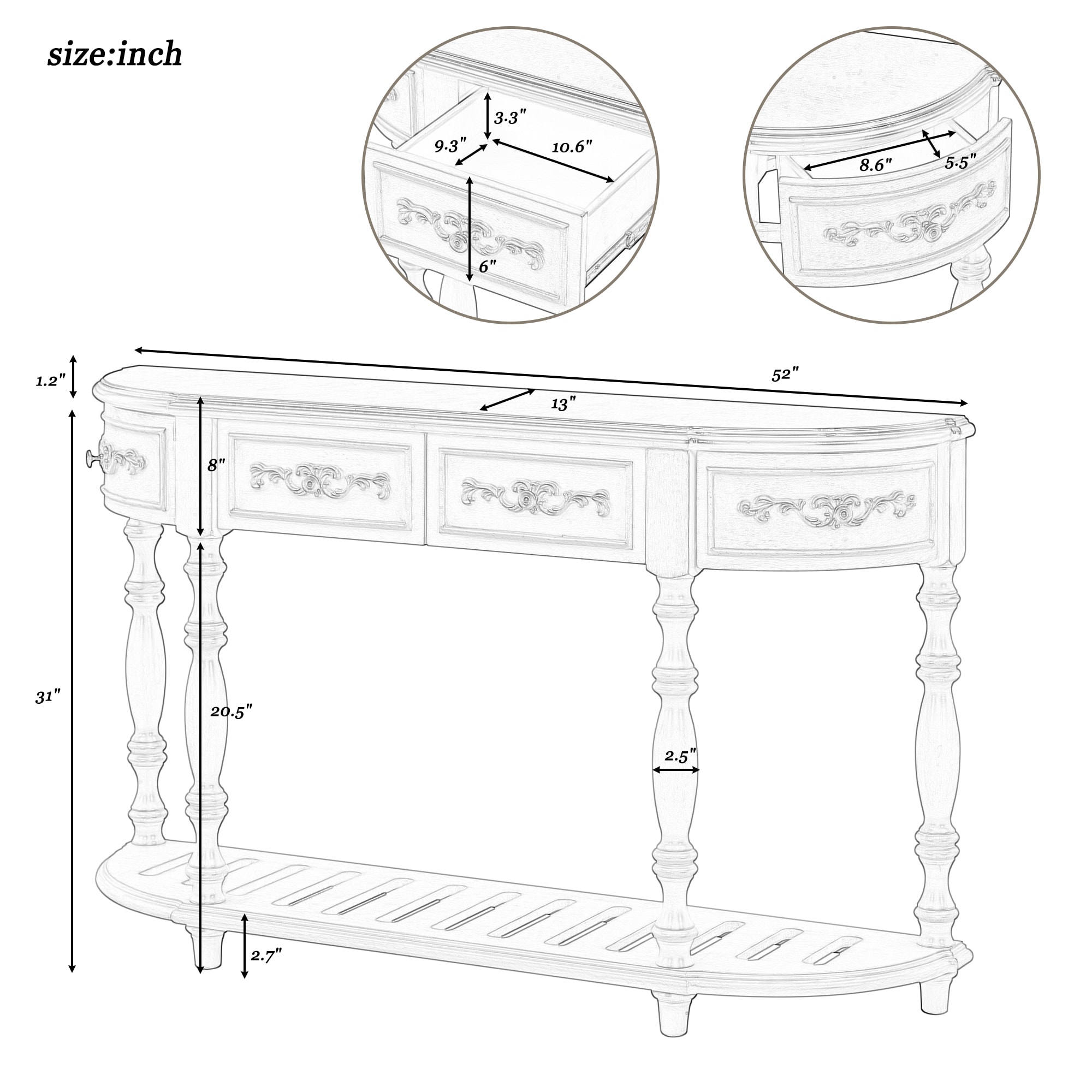 ModernLuxe N711P186862E Console-Sofa-Tables - View #16