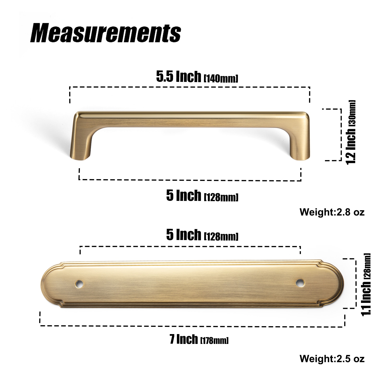 Miaokesen 052UBR-128-G014-2PCS Cabinet-Pulls - View #2
