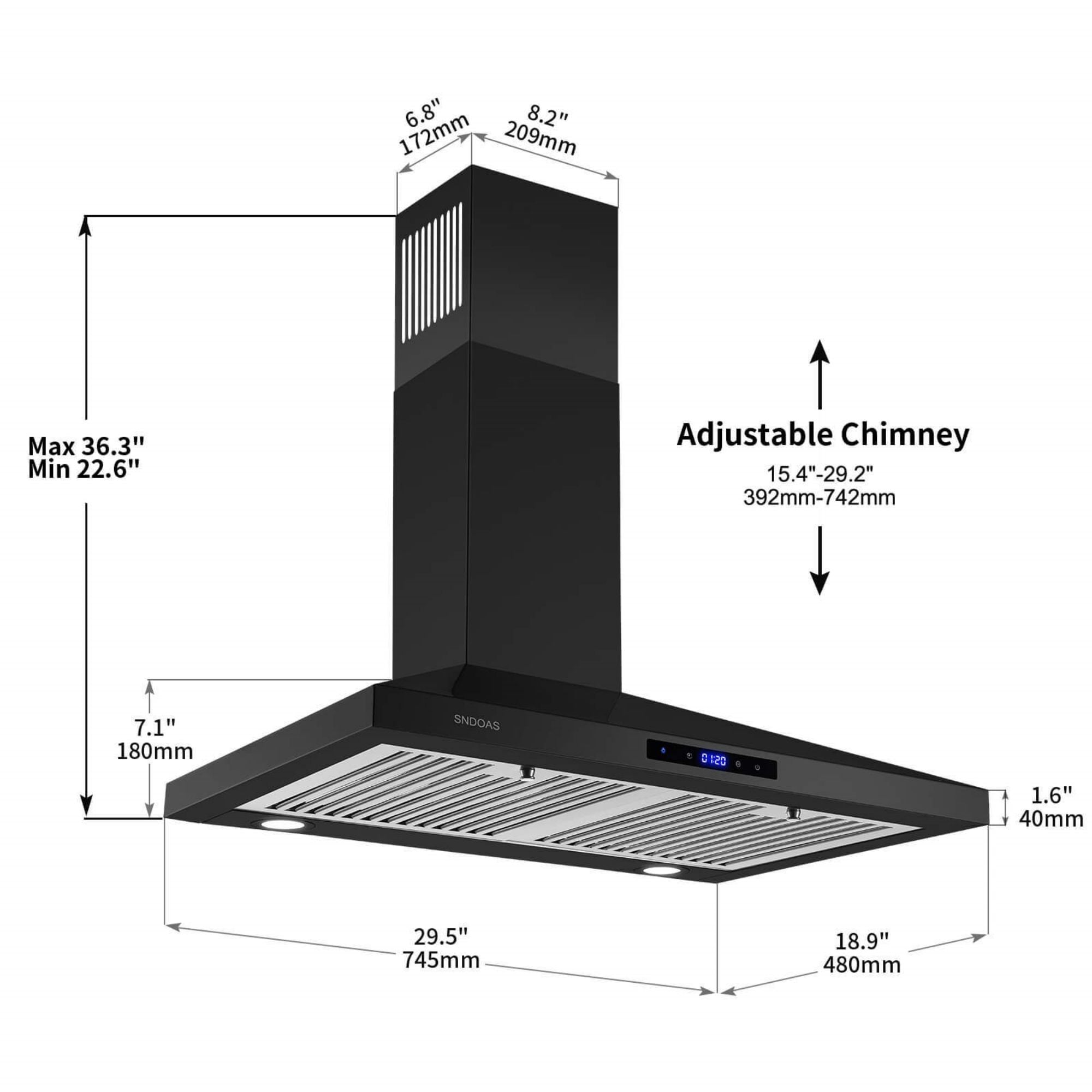 Maocao Hoom BH-P36CV Wall-Mounted-Range-Hoods - View #4
