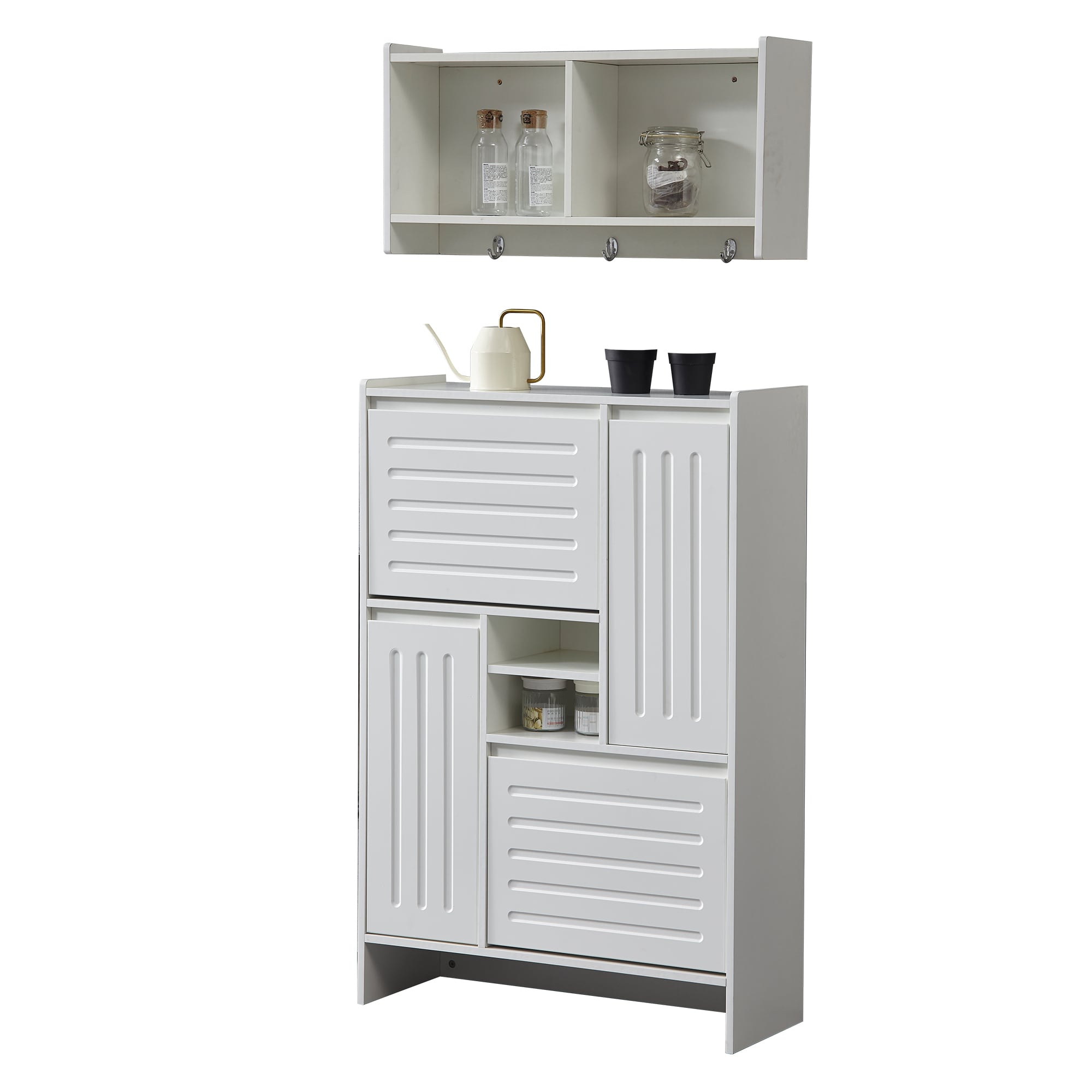 Lycvki SC-3 47.24-in H 8 Tier 12 pair Ancient White MDF Shoe cabinet