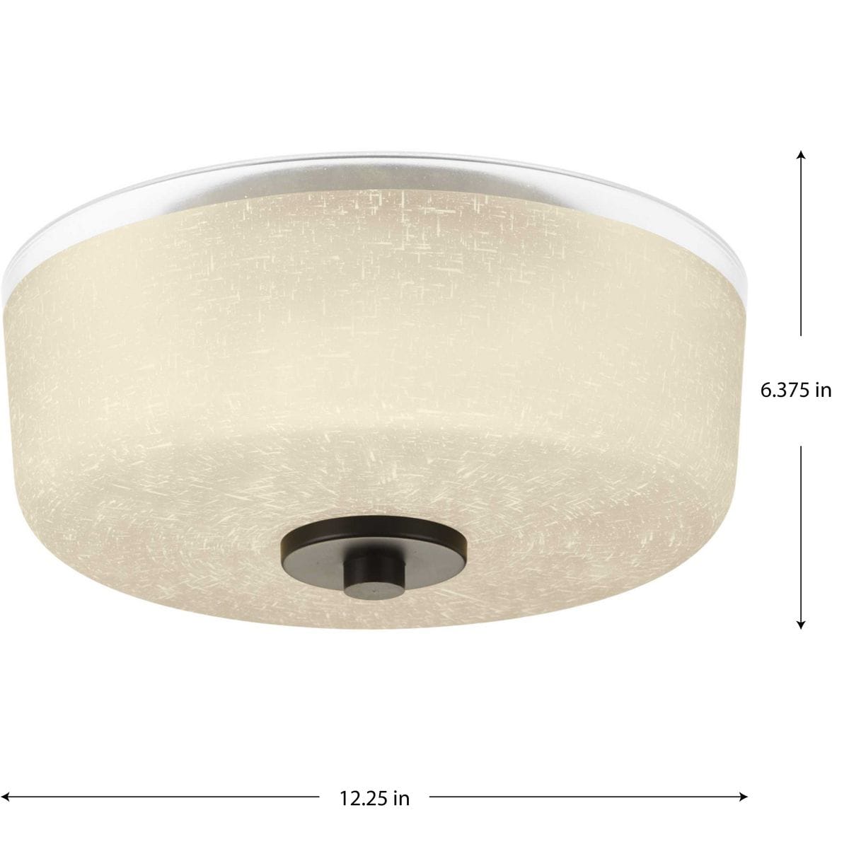 Antique Bronze 12.25" Flush Mount with Etched Umber Glass